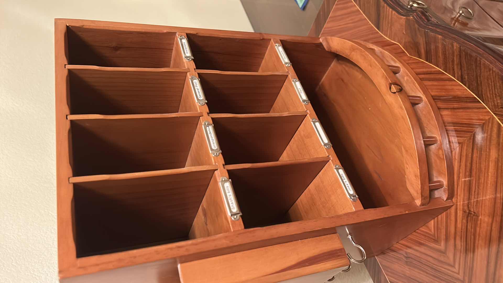 Photo 1 of ANTIQUE SOLID PINE WOOD  MAIL ORGANIZER 14” x 10” x H18”