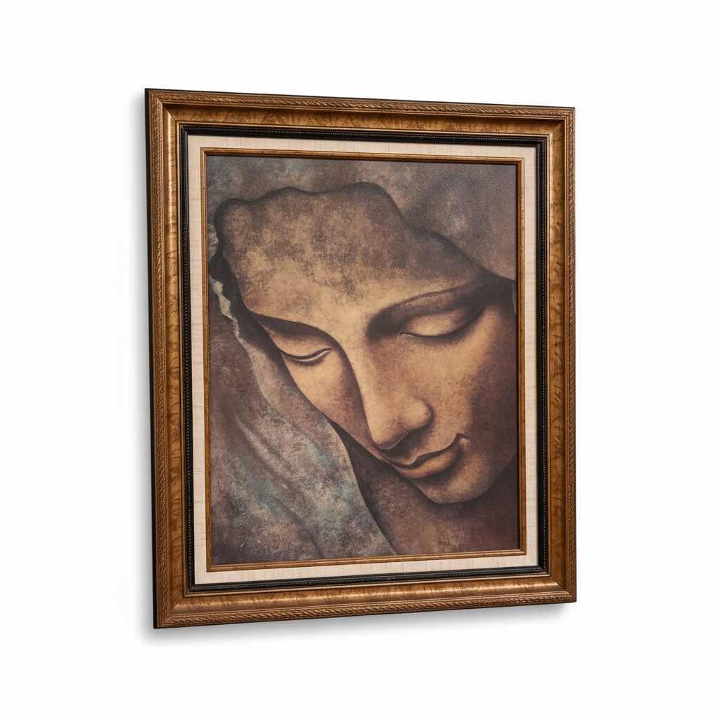 Photo 1 of GOLD WOOD FRAMED PRINT “MARY OF PIETA / MICHELANGELO” 21 1/2” x H25 1/2”