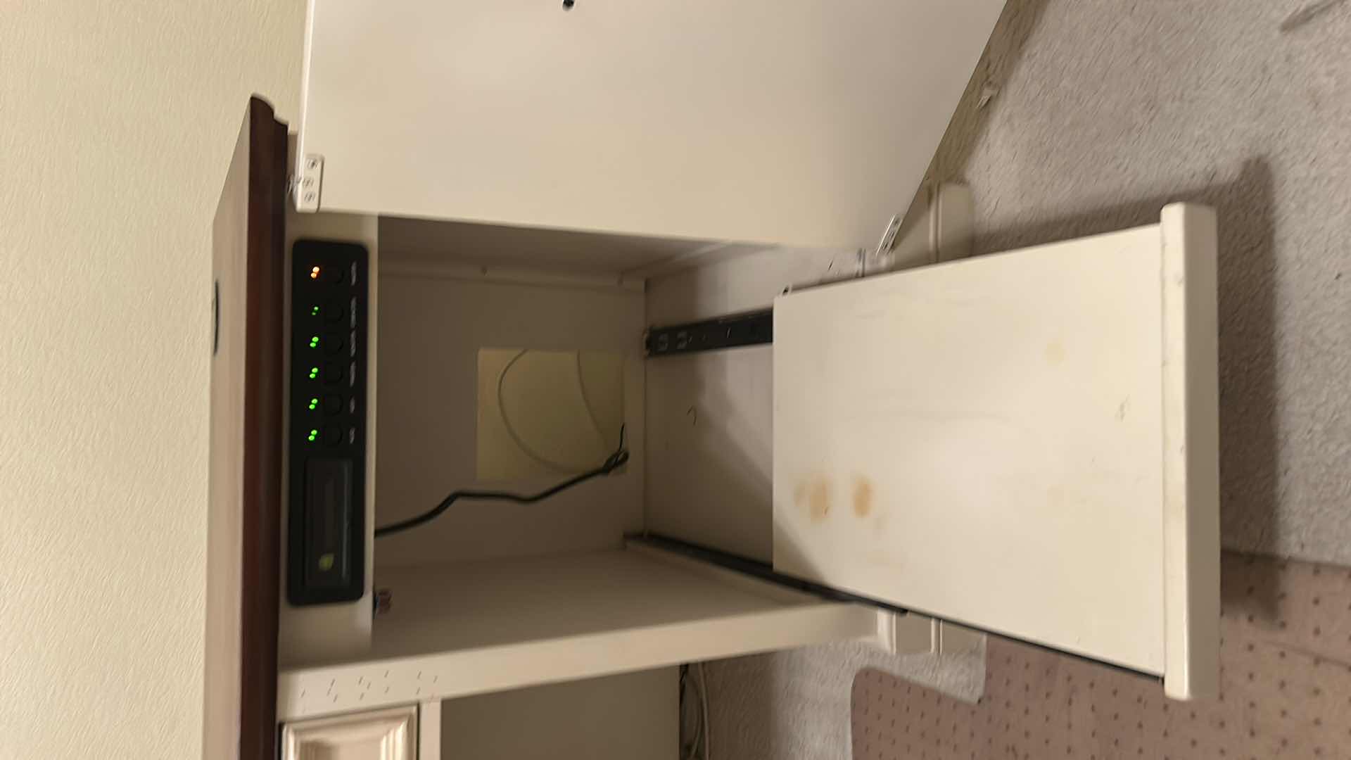 Photo 1 of ASPEN HOME EXECUTIVE DESK - ANTIQUE WHITE DESK WITH DARK WOOD TOP 66“ x 25“ x H30 1/2“