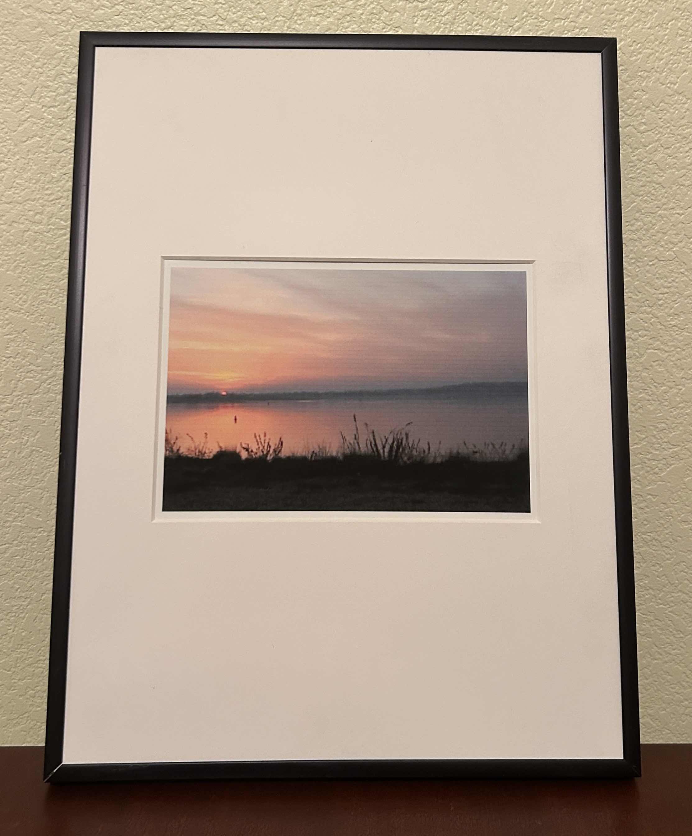 Photo 1 of BLACK METAL FRAMED PRINT “SUNSET” ARTWORK 12 1/2“ x H16 1/2“