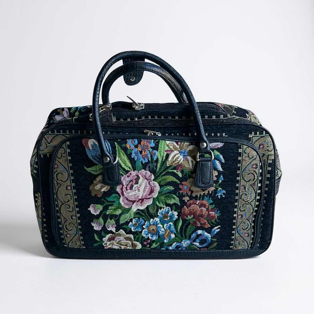 Photo 1 of MELLOW WORLD FLOWER SHOP VINTAGE TAPESTRY ROLLING TOTE RETAIL $236