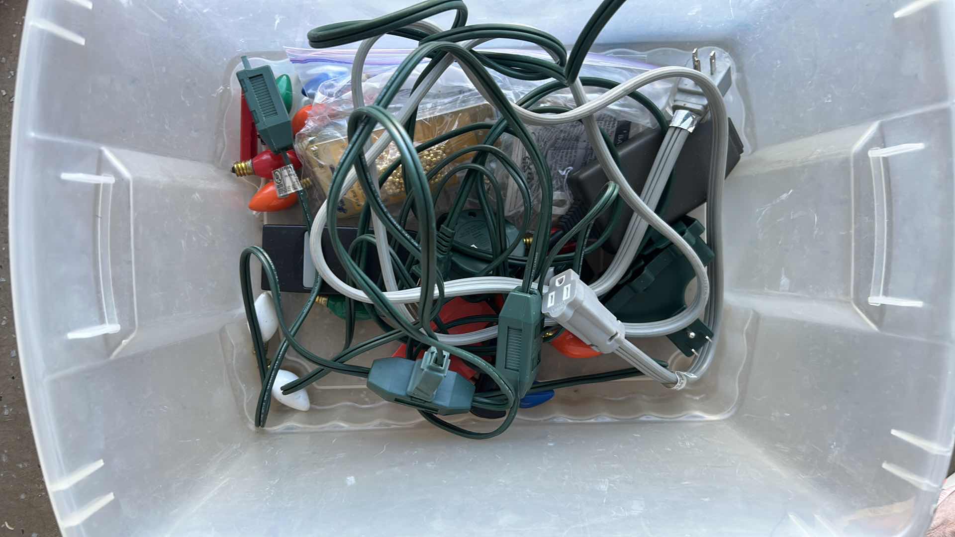 Photo 1 of CONTENTS OF PLASTIC CONTAINER CHRISTMAS LIGHTS