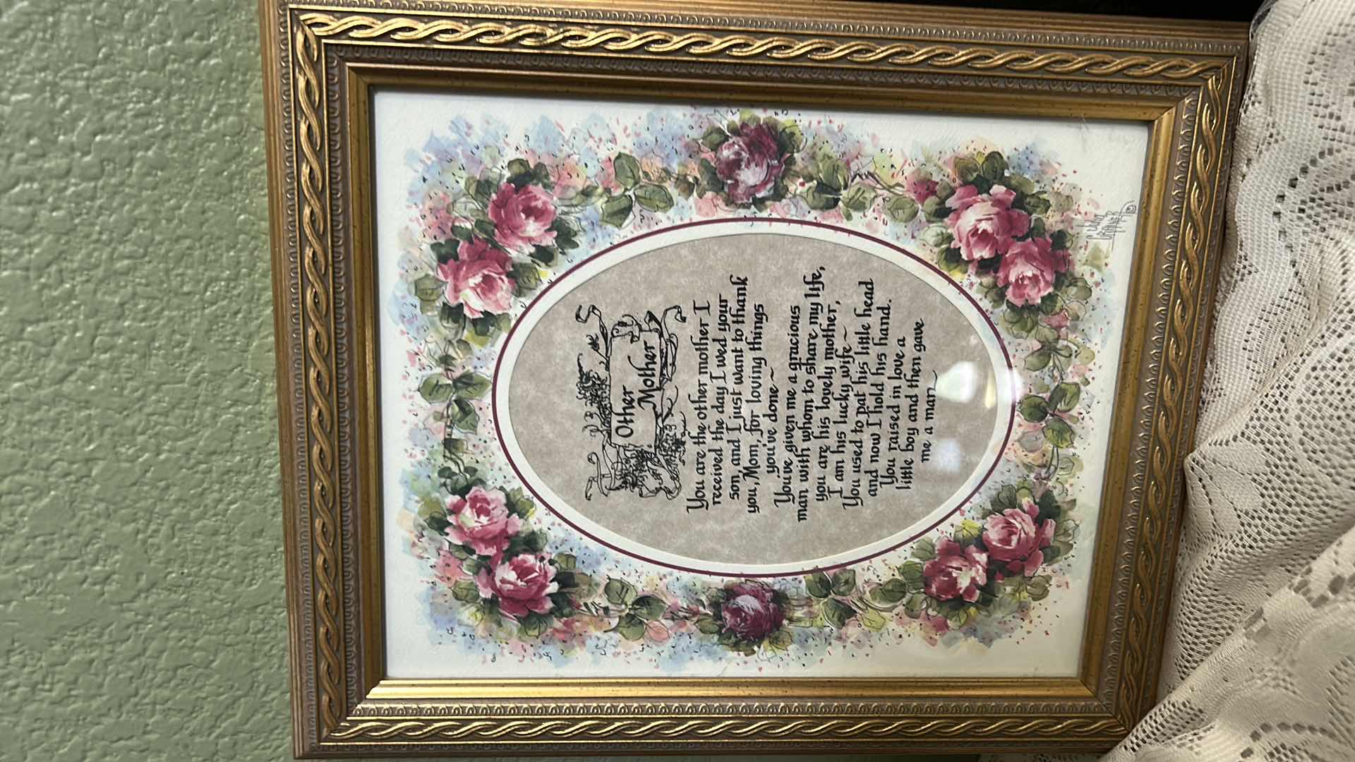 Photo 1 of LACE PANEL, 2 GOLD FRAMED ARTWORK PCS AND HOME DECOR ITEMS