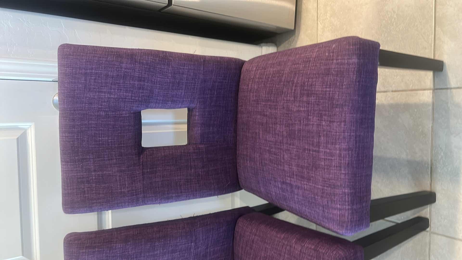 Photo 1 of 2 PURPLE UPHOLSTERED SIDE CHAIRS