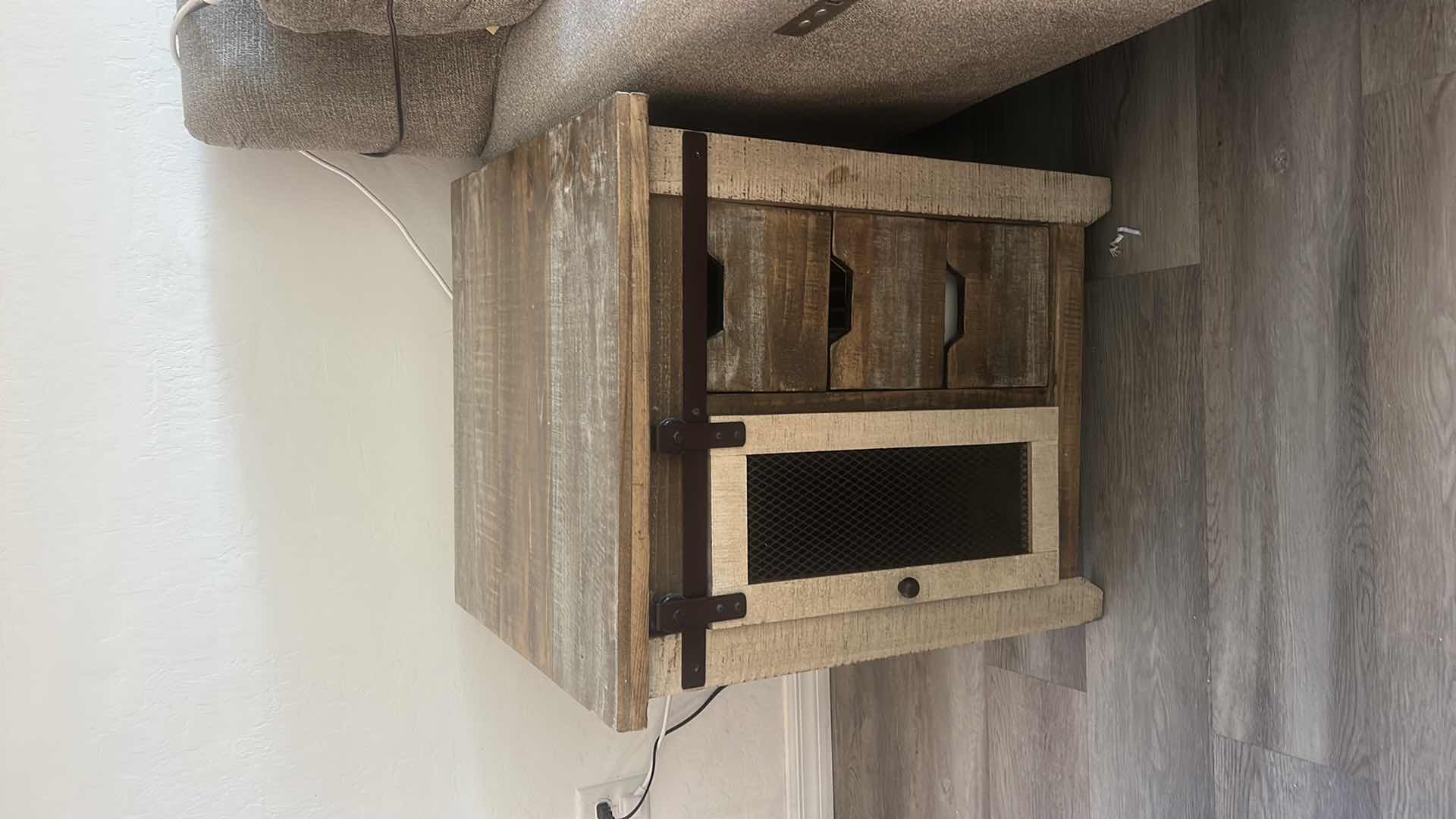 Photo 1 of ANTIQUE RUSTIC PINE END TABLE 23“ x 23“ x H26“