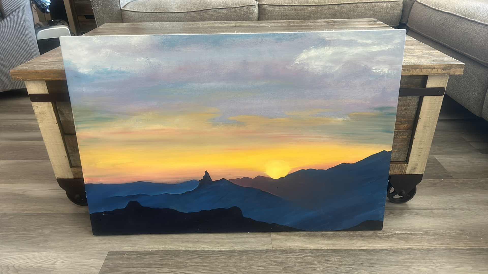 Photo 1 of OIL ON CANVAS SUNSET ARTWORK 3’ x 2’