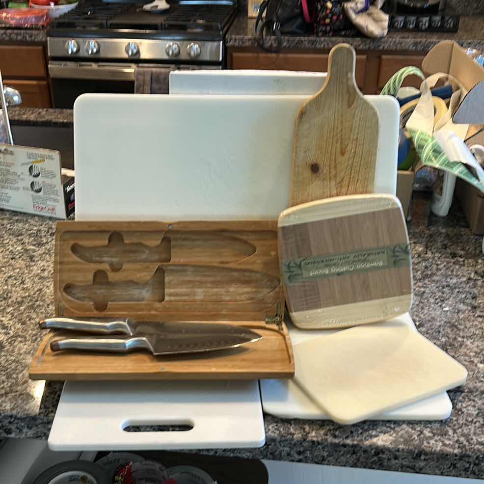 Photo 1 of CUTTING BOARDS AND KNIVES