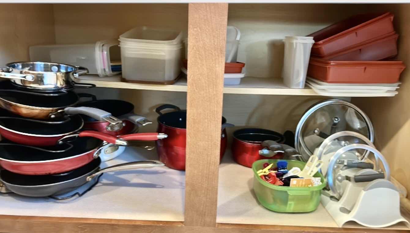 Photo 1 of CONTENTS OF TWO SHELVES IN KITCHEN