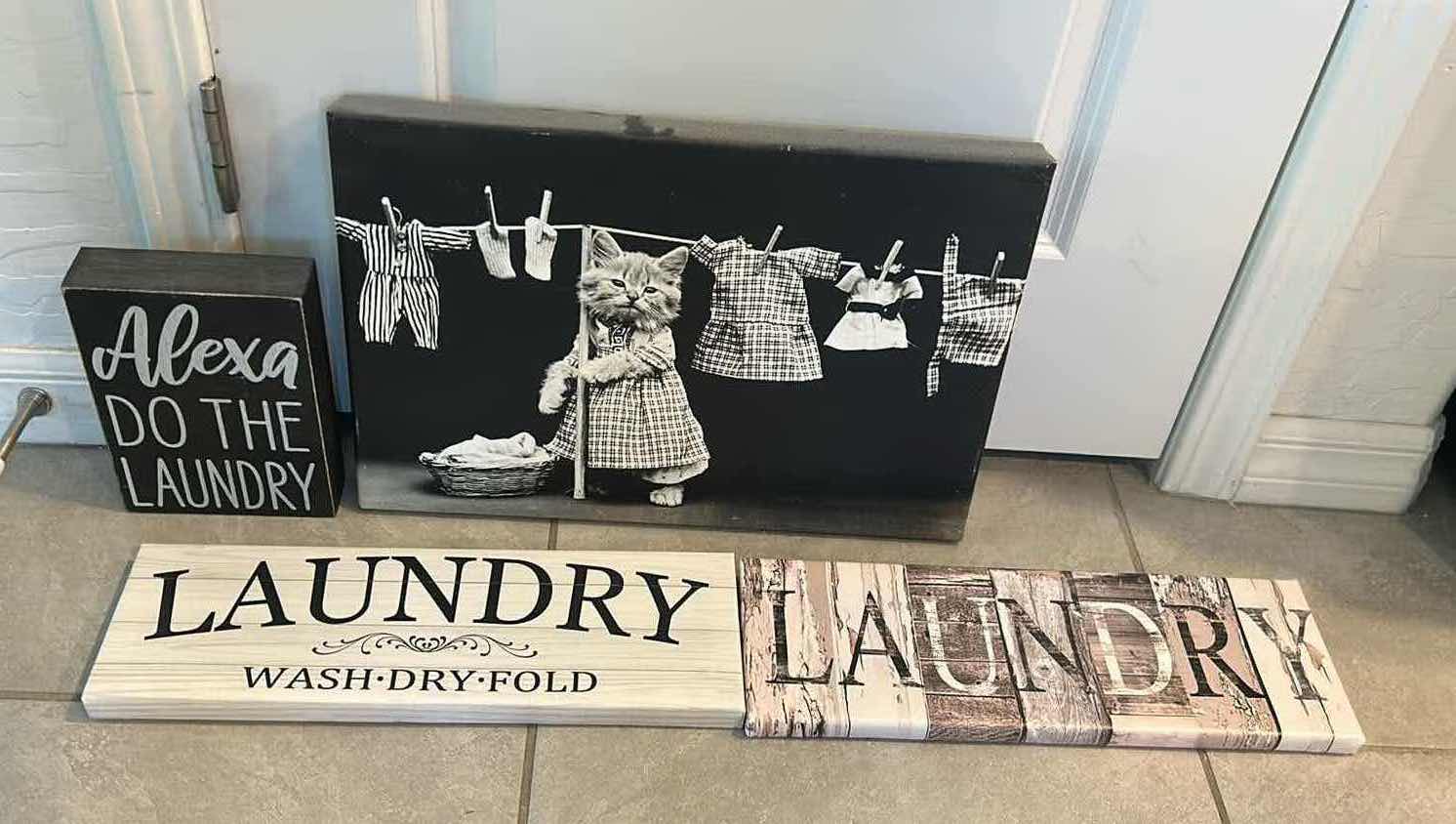 Photo 1 of 4-LAUNDRY WALL ART