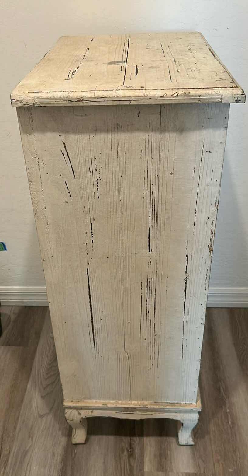 Photo 1 of DISTRESSED MULTI COLOR 4 DRAWER SMALL DRESSER 21" 13" H 37"