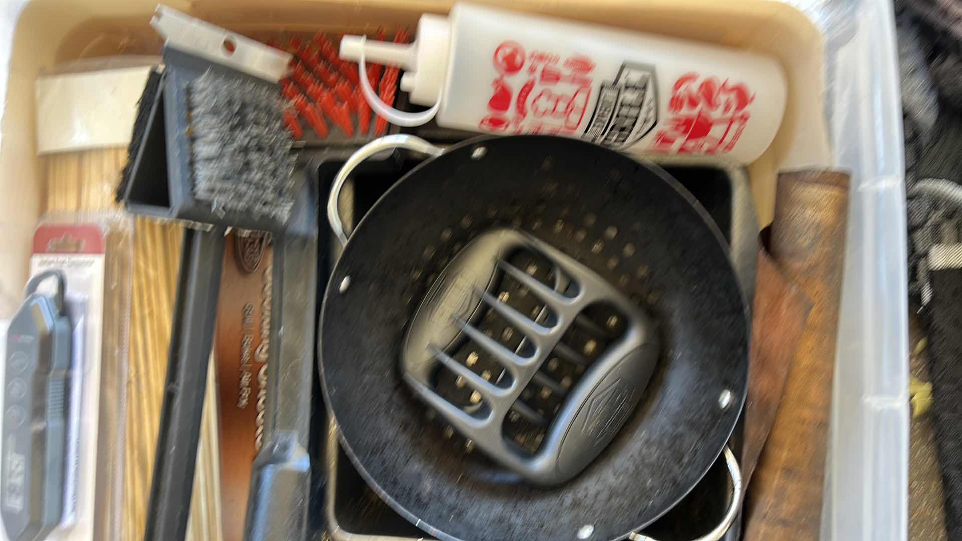 Photo 1 of CONTENTS OF PLASTIC CONTAINER BBQ SUPPLIES