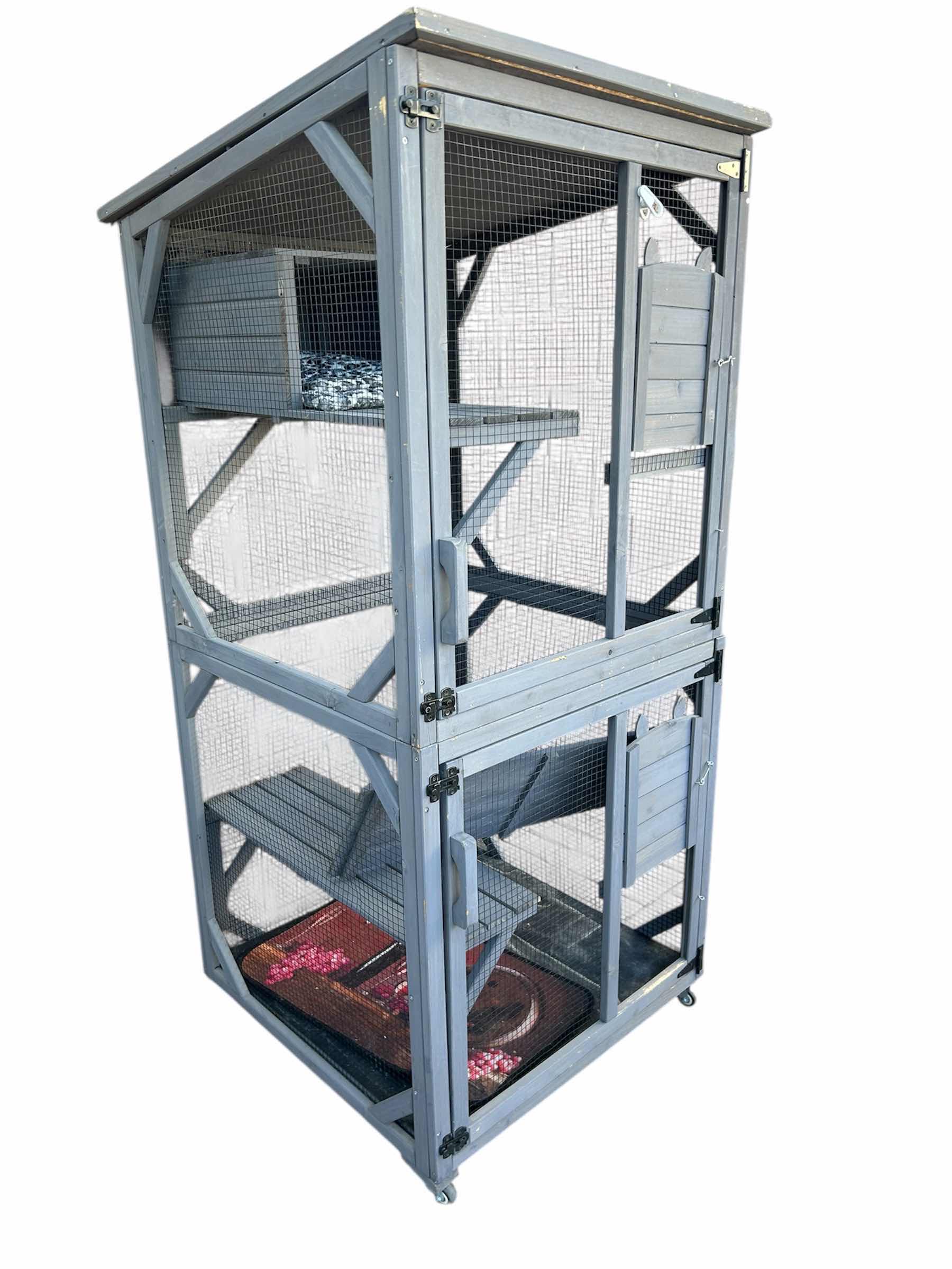 Photo 1 of MULTI LEVEL GRAY WOOD PET ENCLOSURE 32" X 31" H 70"