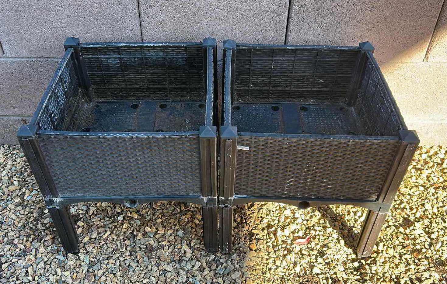 Photo 1 of 2- WICKER PLANT STANDS 16" X 14" H 16"