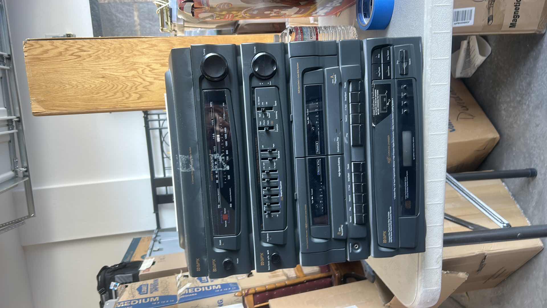 Photo 1 of GPX HOME STEREO SYSTEM, LIKELY FROM AROUND 1996 AND TWO SPEAKERS