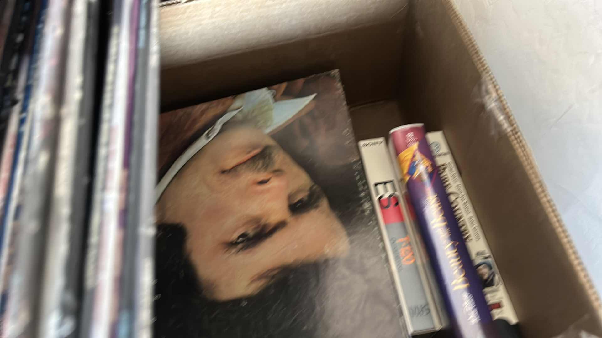 Photo 1 of BOX FULL OF RECORD ALBUMS AND DVD’s