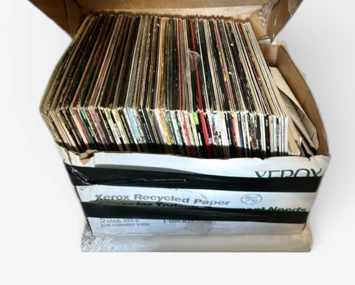 Photo 1 of BOX FULL OF RECORD ALBUMS