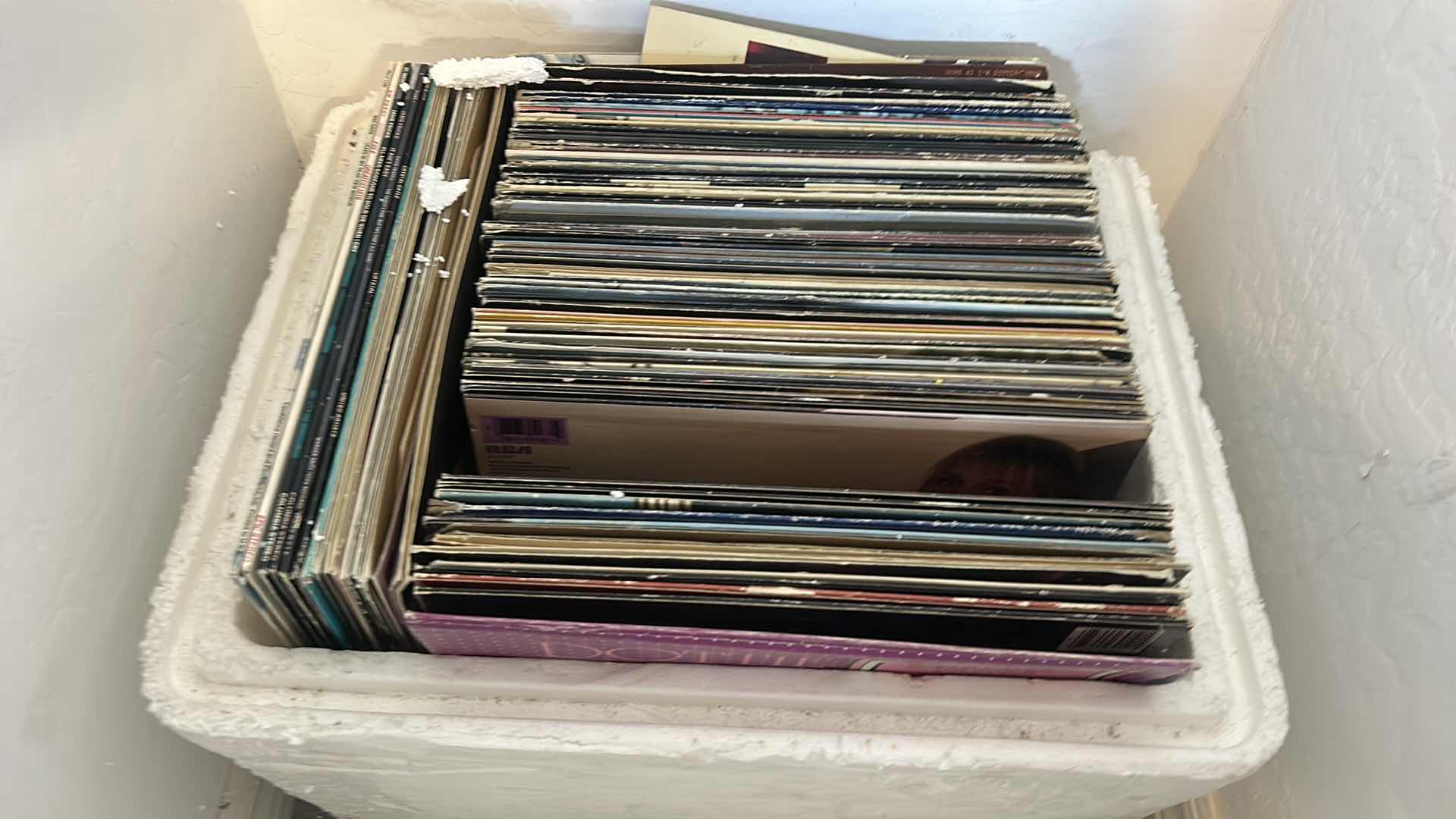 Photo 1 of BOX FULL OF RECORD ALBUMS