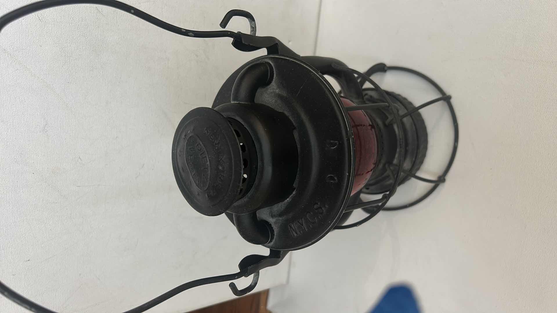 Photo 1 of DIETZ VESTA RAILROAD LANTERN WITH RED GLASS GLOBE. H11”