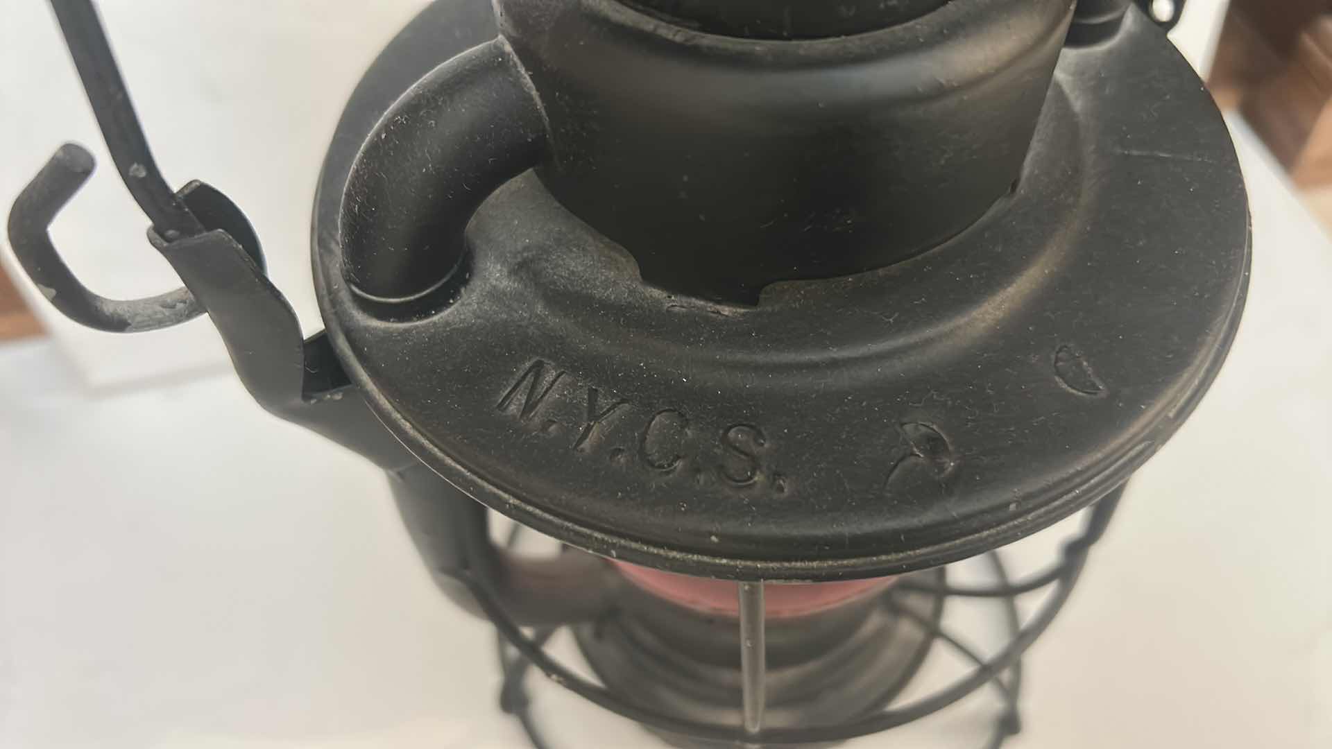 Photo 1 of DIETZ VESTA RAILROAD LANTERN WITH RED GLASS GLOBE. H11”