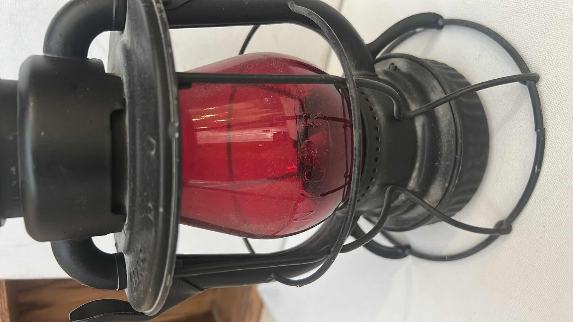 Photo 1 of DIETZ VESTA RAILROAD LANTERN WITH RED GLASS GLOBE. H11”
