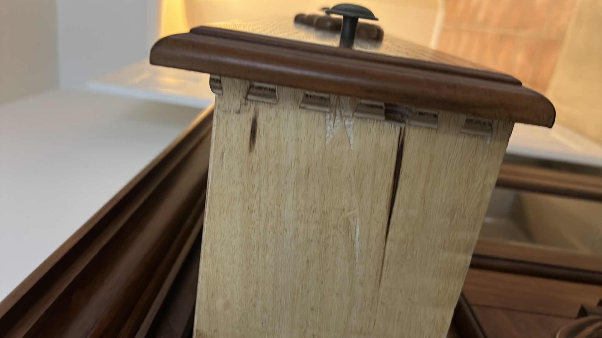 Photo 1 of TRADITIONAL CARVED WOOD HUTCH OR ARMOIRE, OFTEN REFERRED TO AS A CHINA CABINET. FEATURES DARK CHERRY OR WALNUT FINISH WITH GLASS-PANELED DOORS AND DRAWERS FOR STORAGE. 54 1/2” x 19” x H65” TONGUE AND GROOVE