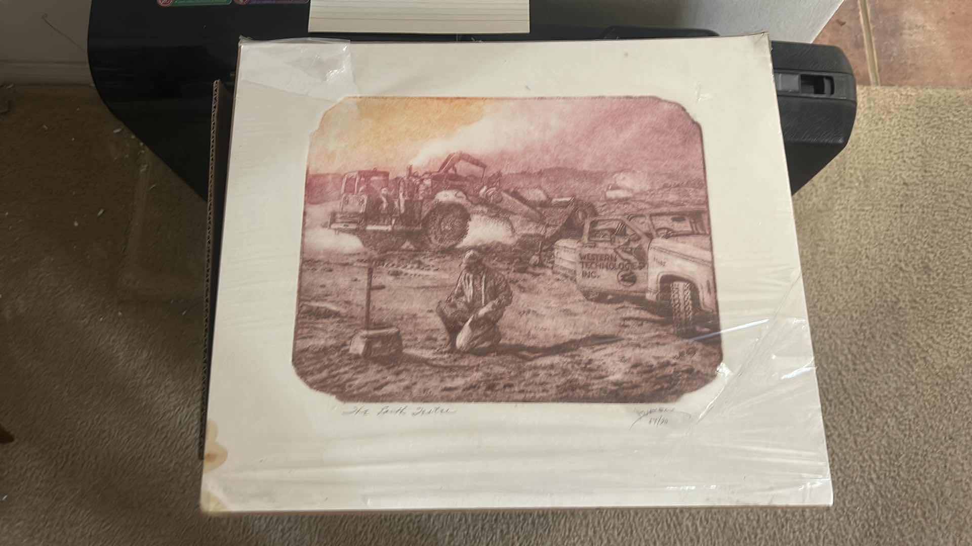 Photo 1 of ROY PURCELL “THE EARTH TESTER” ART ETCHING. LIMITED EDITION PRINT, NUMBERED AND ACCOMPANIED BY A CERTIFICATE OF AUTHENTICITY (COA).
18” x H15 1/2”