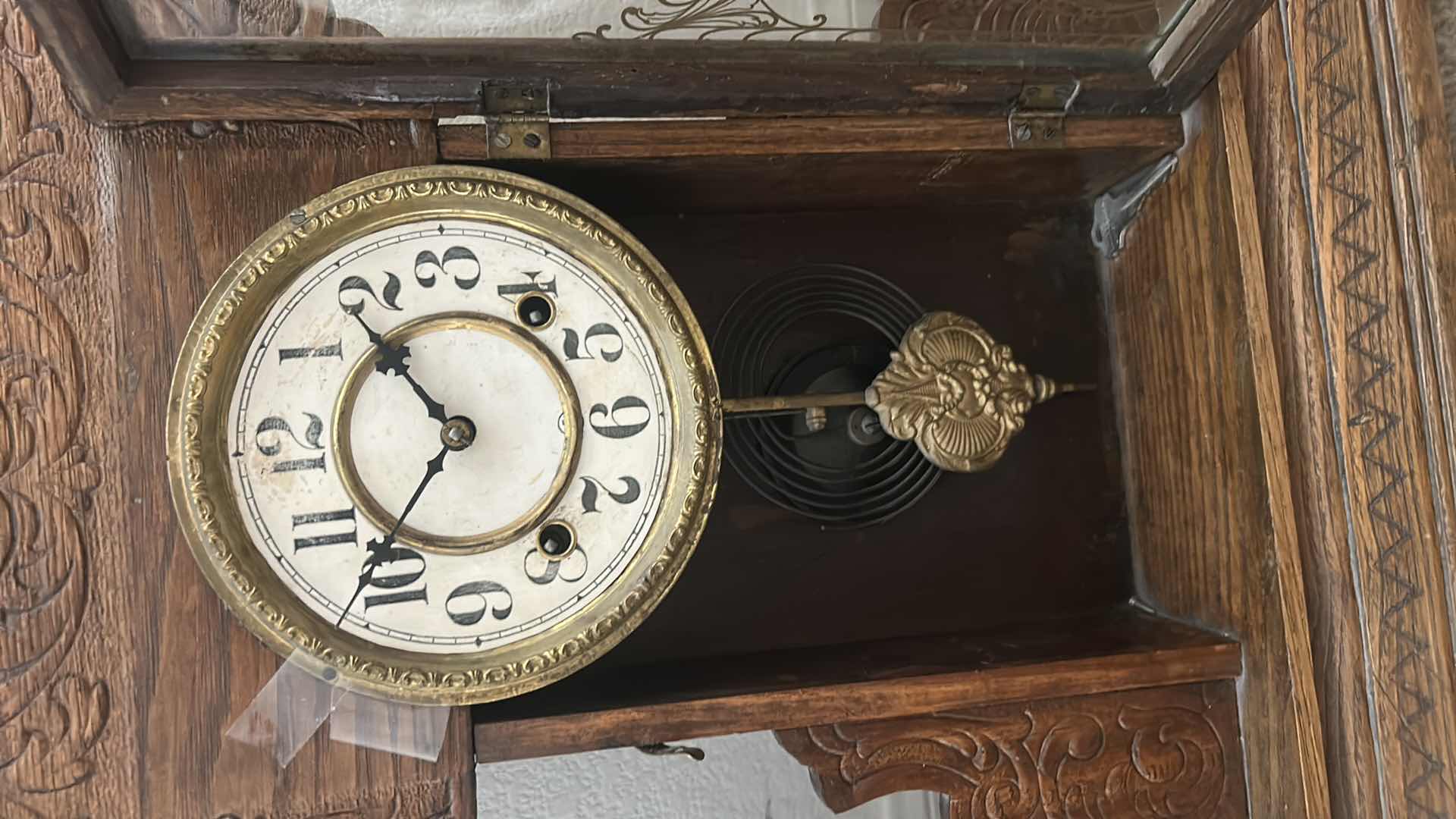 Photo 1 of ANTIQUE E. INGRAHAM “GINGERBREAD” MANTEL CLOCK. H23”