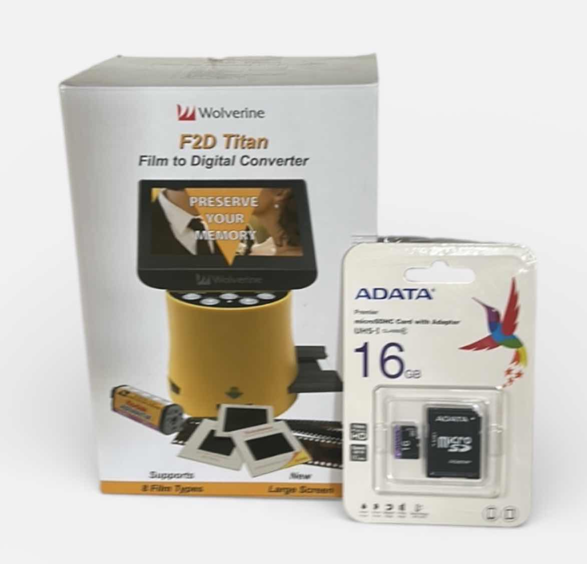 Photo 1 of NEW WOLVERINE F2D TITAN FILM TO DIGITAL CONVERTER WITH ADATA 16GB SD CARD.