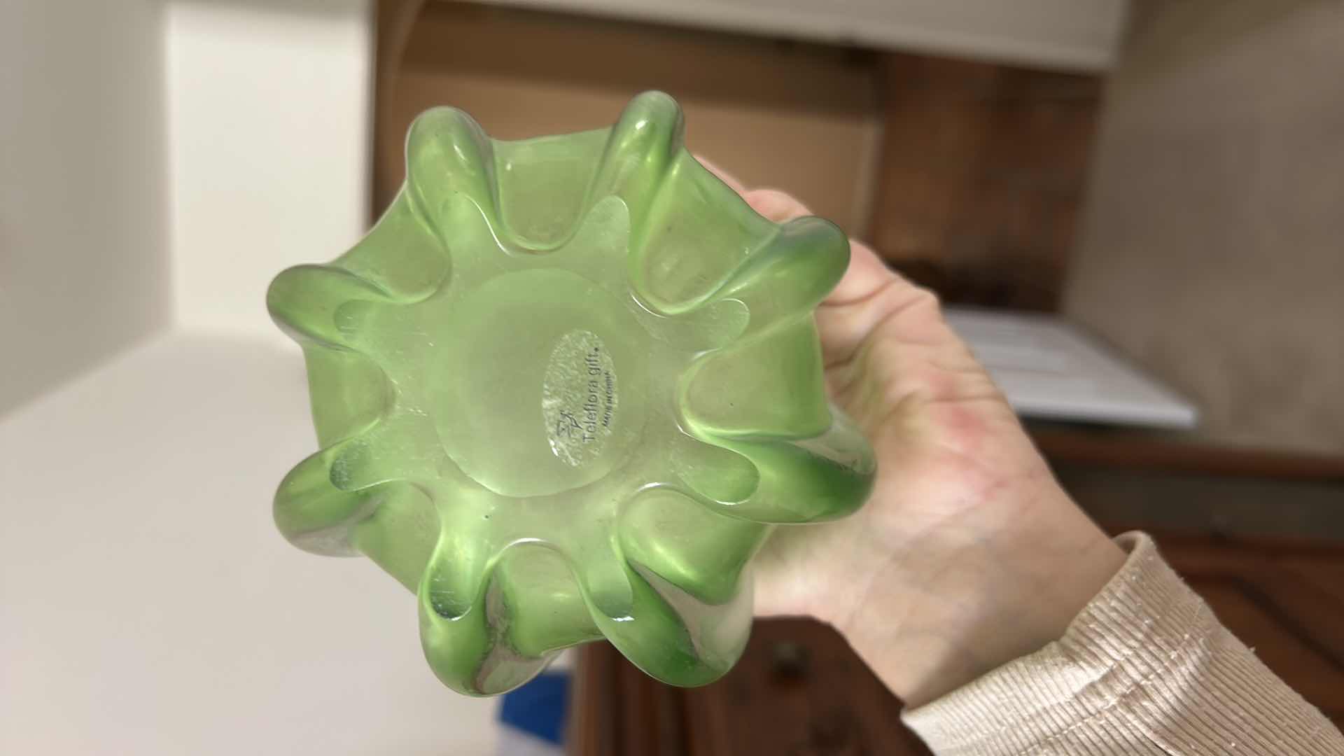 Photo 1 of COLORFUL GLASS VASE AND SIGNED CERAMIC TURKEY (TALLEST H7 1/2”