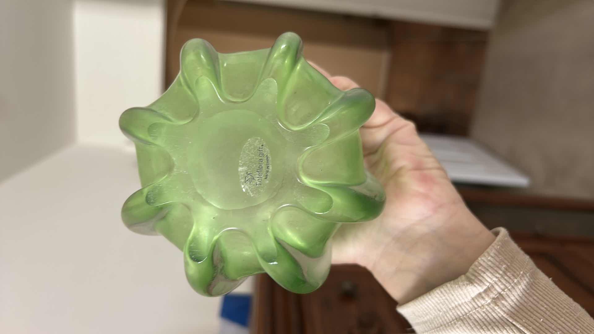 Photo 1 of COLORFUL GLASS VASE AND SIGNED CERAMIC TURKEY (TALLEST H7 1/2”