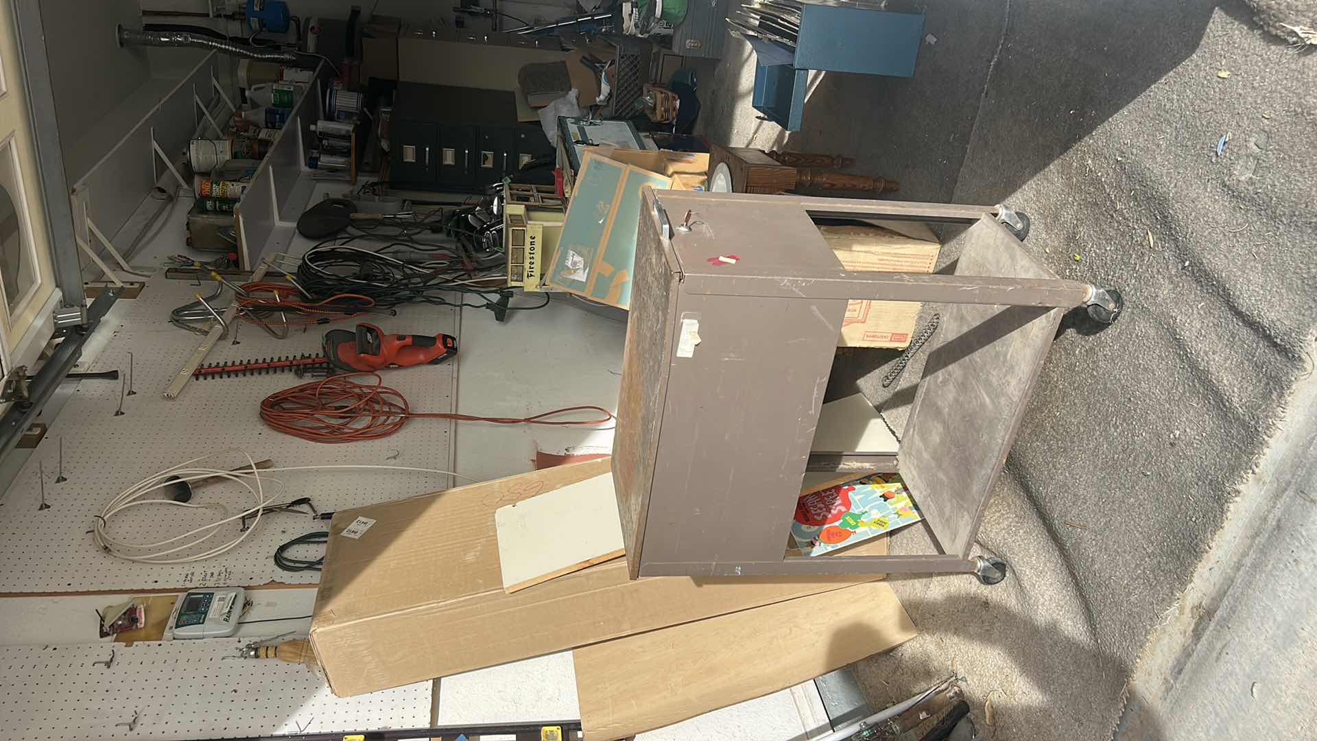 Photo 1 of ROLLING METAL CABINET WITH NATIONAL GEOGRAPHIC MAGAZINES