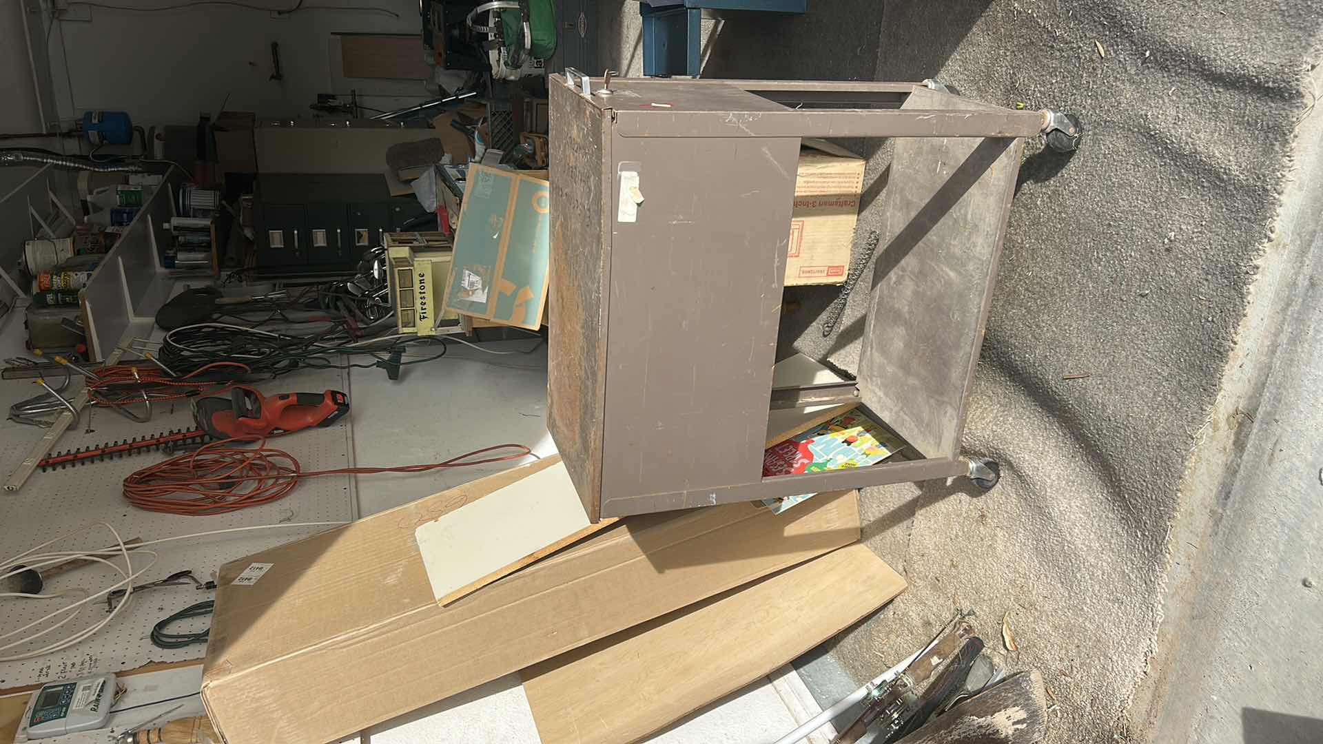 Photo 1 of ROLLING METAL CABINET WITH NATIONAL GEOGRAPHIC MAGAZINES