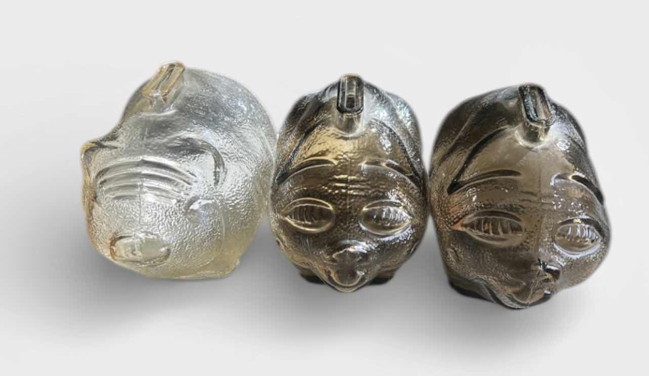 Photo 1 of 3 GLASS PIGGY BANKS