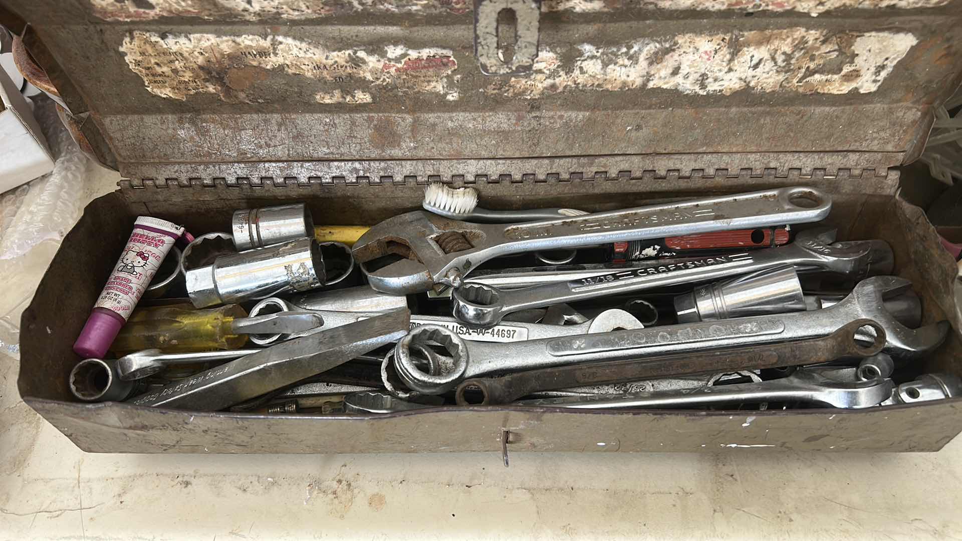 Photo 1 of METAL TOOL BOX WITH CONTENTS