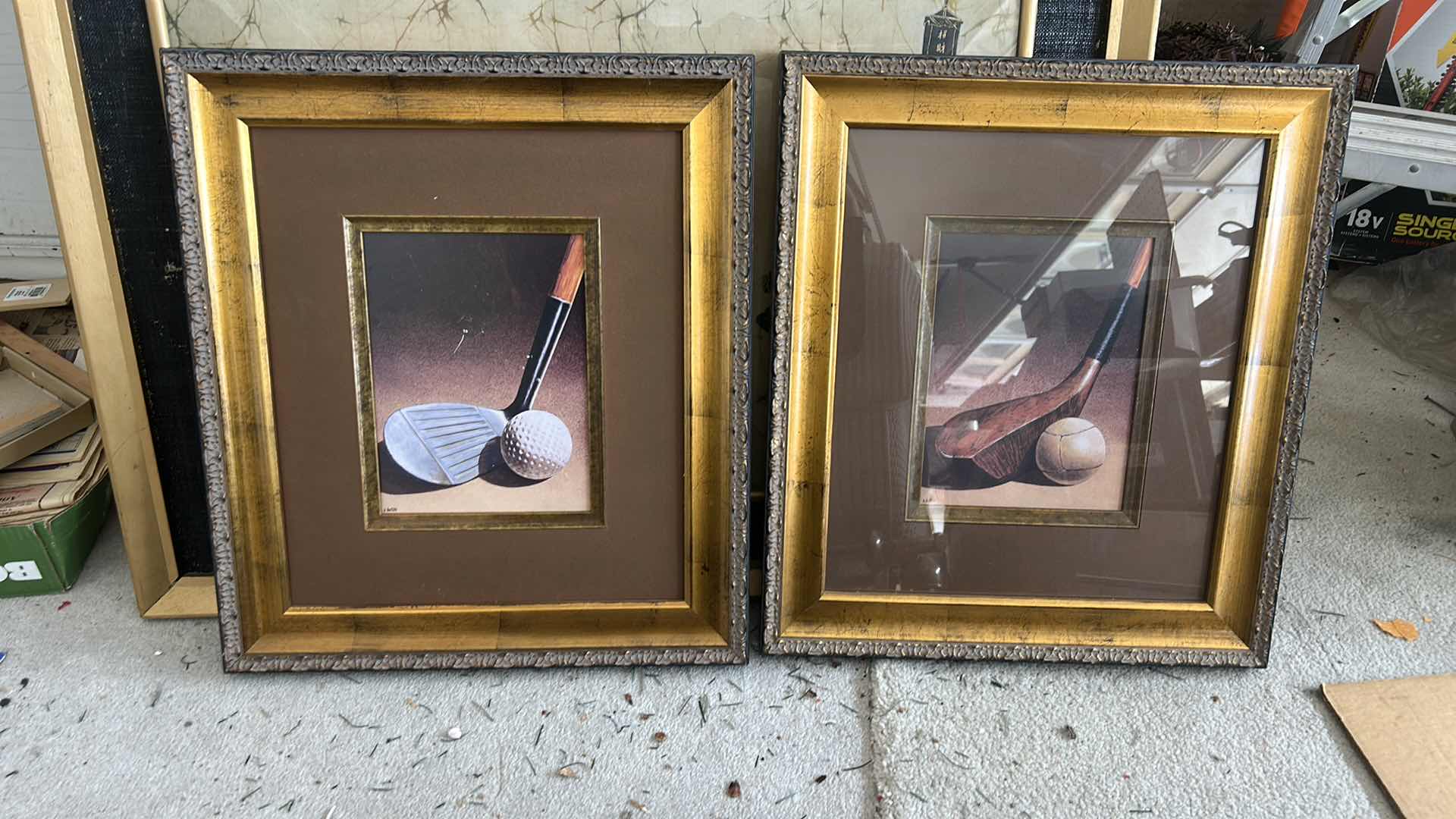 Photo 1 of 2 FRAMED GOLF CLUB ARTWORK 18 1/2” x H21”