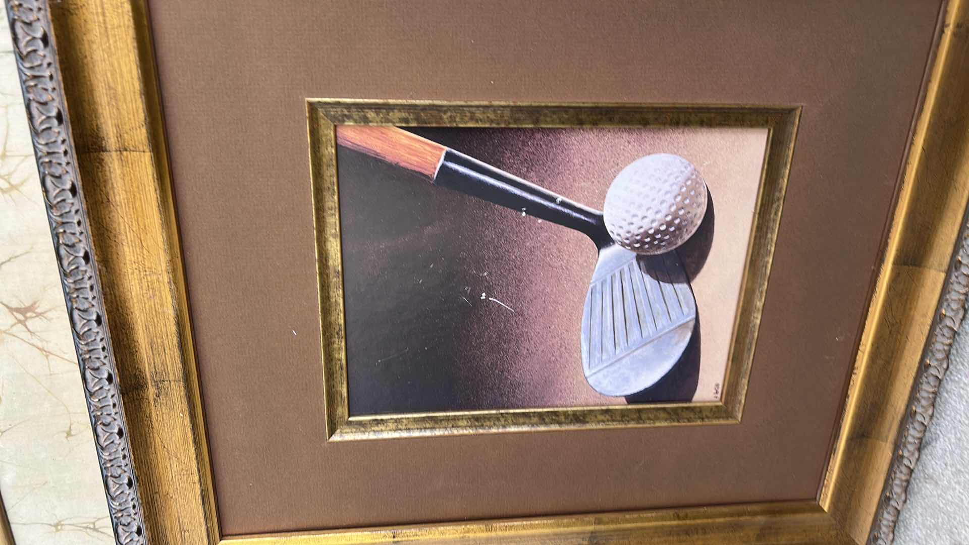 Photo 1 of 2 FRAMED GOLF CLUB ARTWORK 18 1/2” x H21”