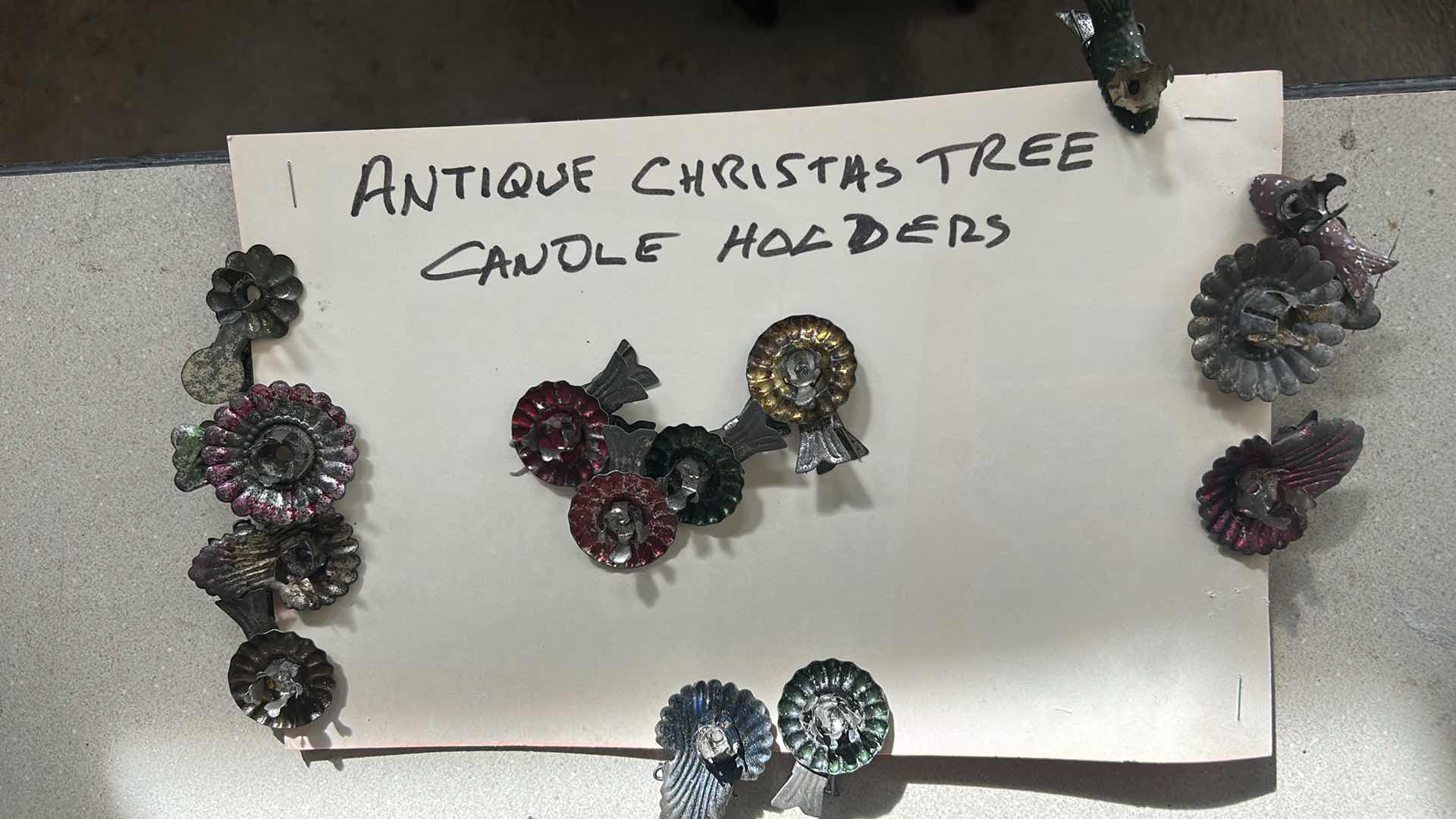 Photo 1 of ANTIQUE CHRISTMAS TREE CANDLE HOLDERS