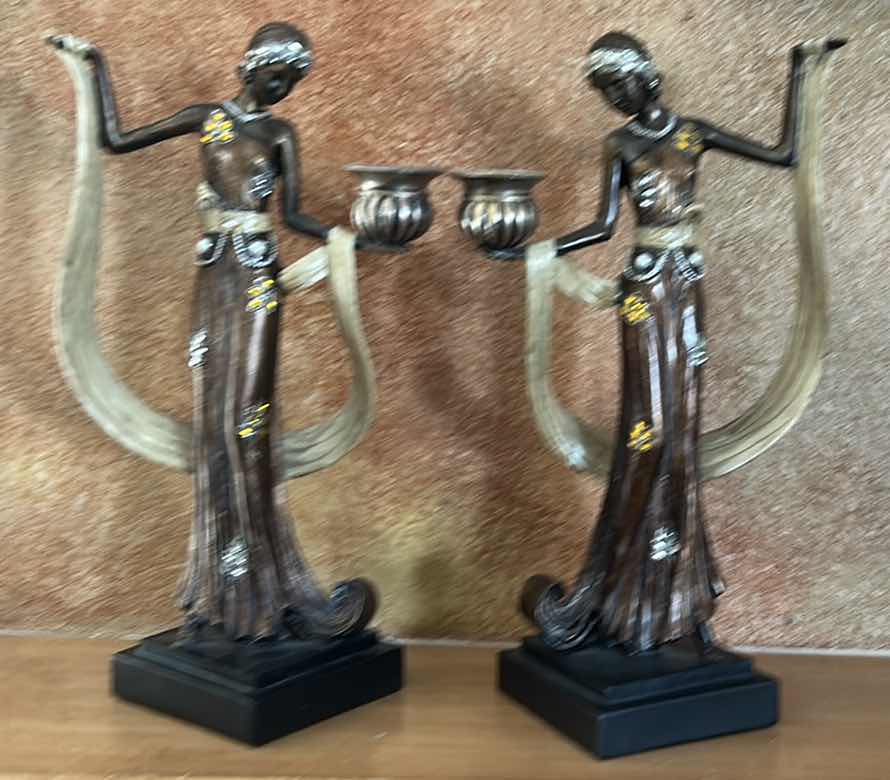 Photo 1 of PAIR OF ART NOUVEAU CANDLESTICKS H14”