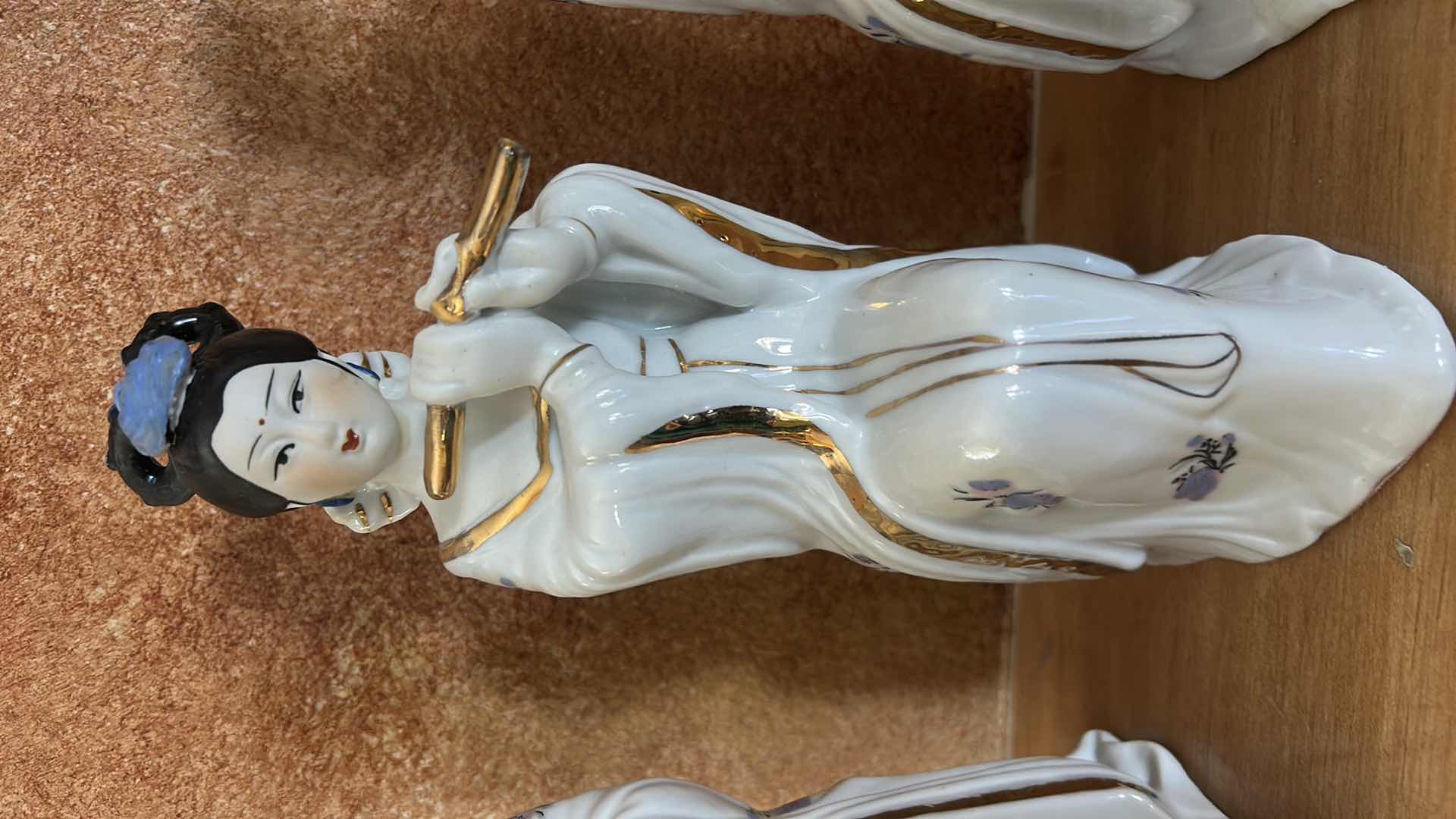 Photo 1 of 3 ASIAN PORCELAIN FIGURINES H9.5”