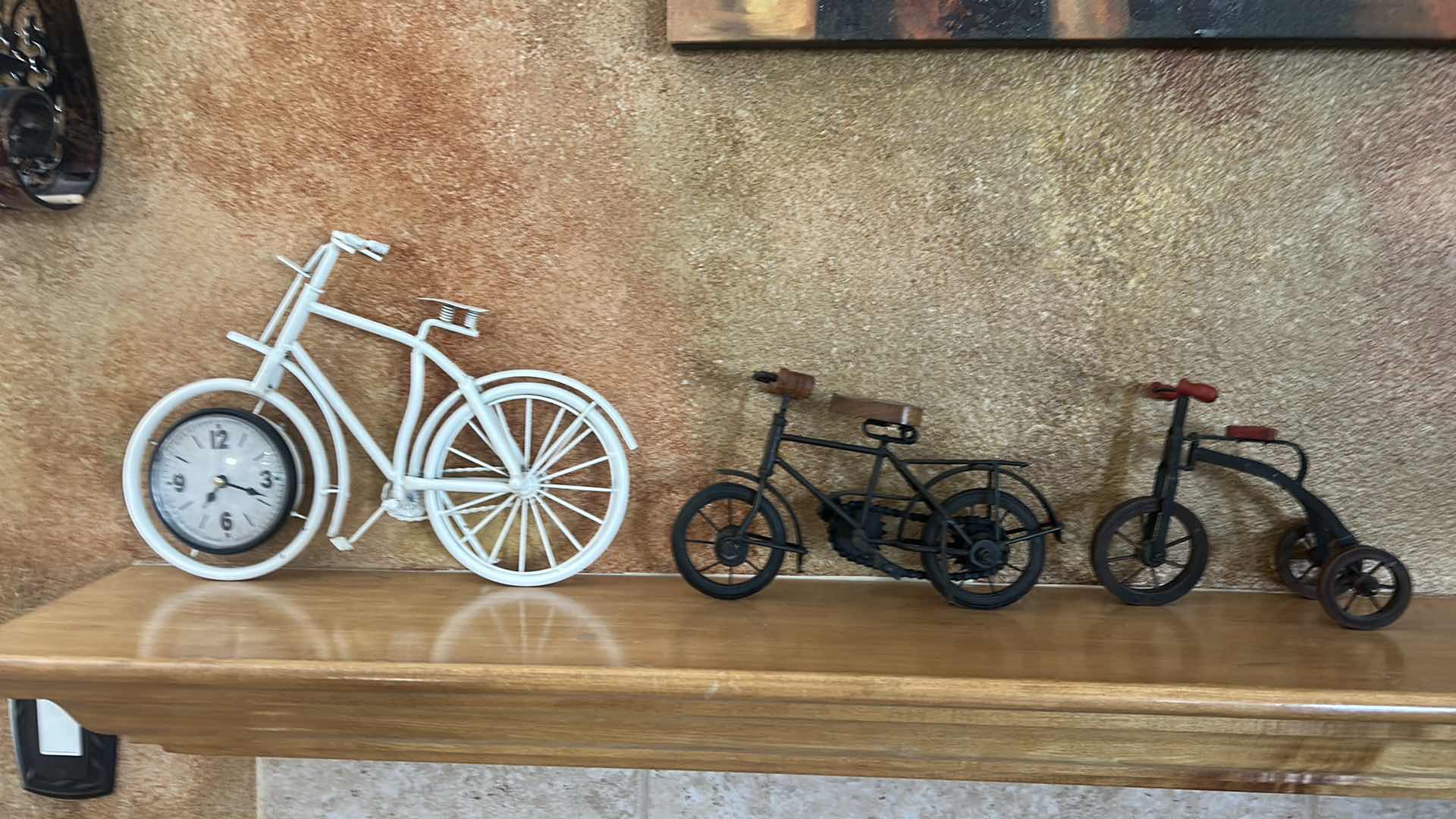Photo 1 of 3 BICYCLE DECOR, METAL AND WOOD H10.5”