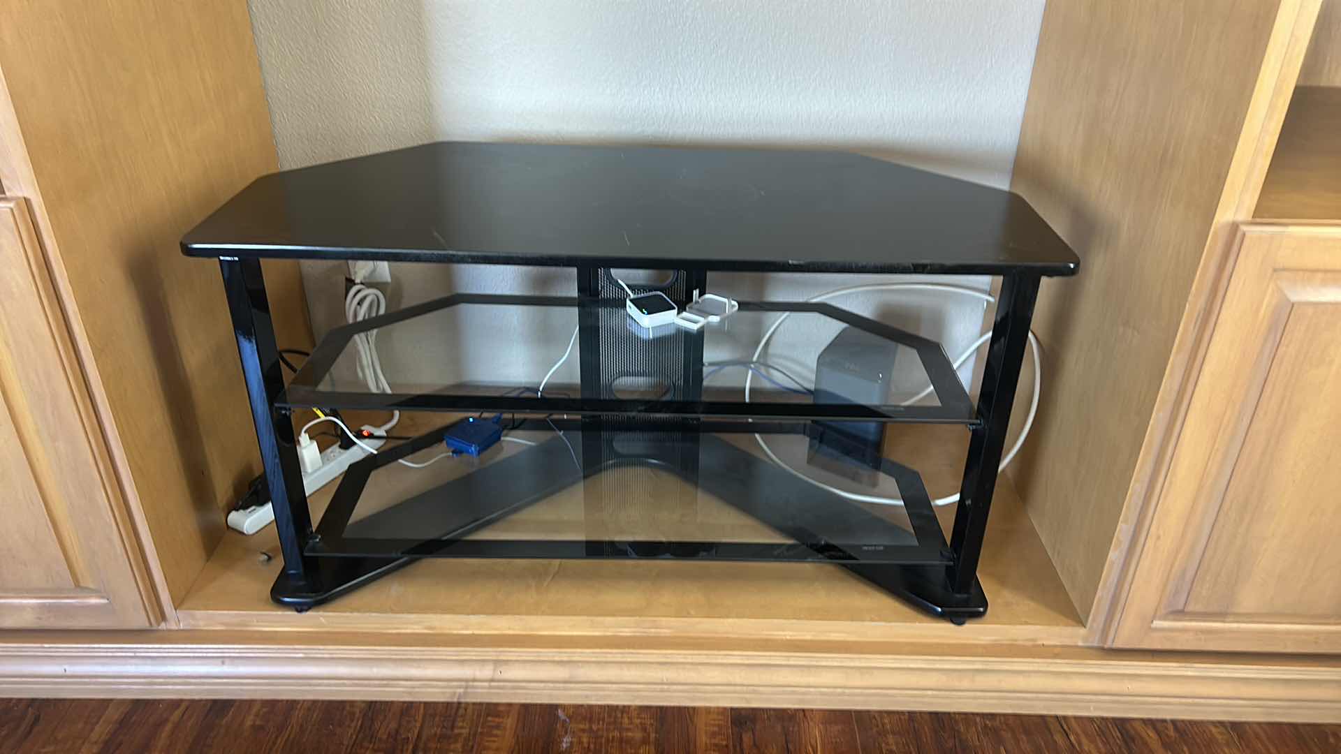 Photo 1 of TV STAND WITH GLASS SHELVES 40“ x 17 1/2“ x H20“