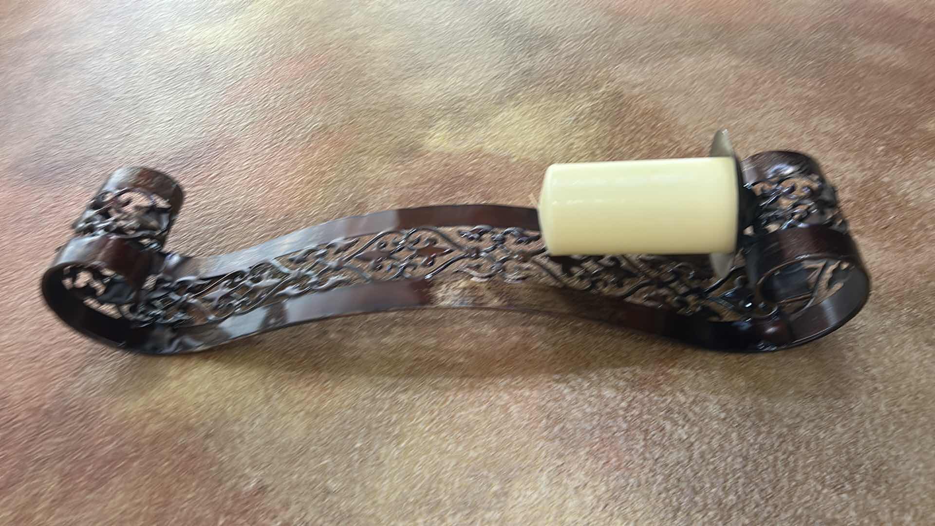 Photo 1 of 2 BROWN METAL WALL SCONCES H25”