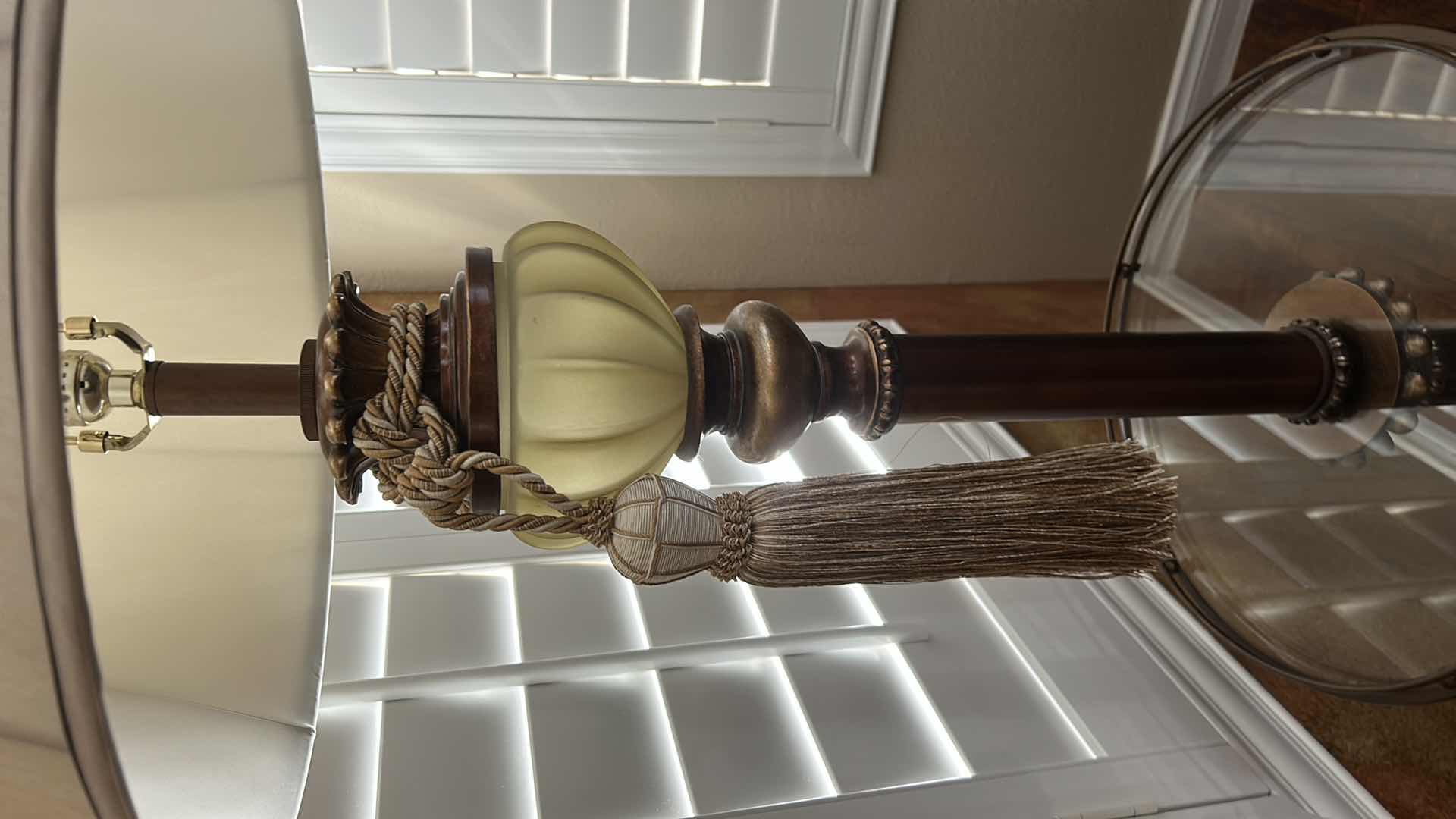 Photo 1 of HYDE PARK RUSTIC VINTAGE FLOOR LAMP WITH A BUILT-IN GLASS TRAY. 15 1/2” x H 65”