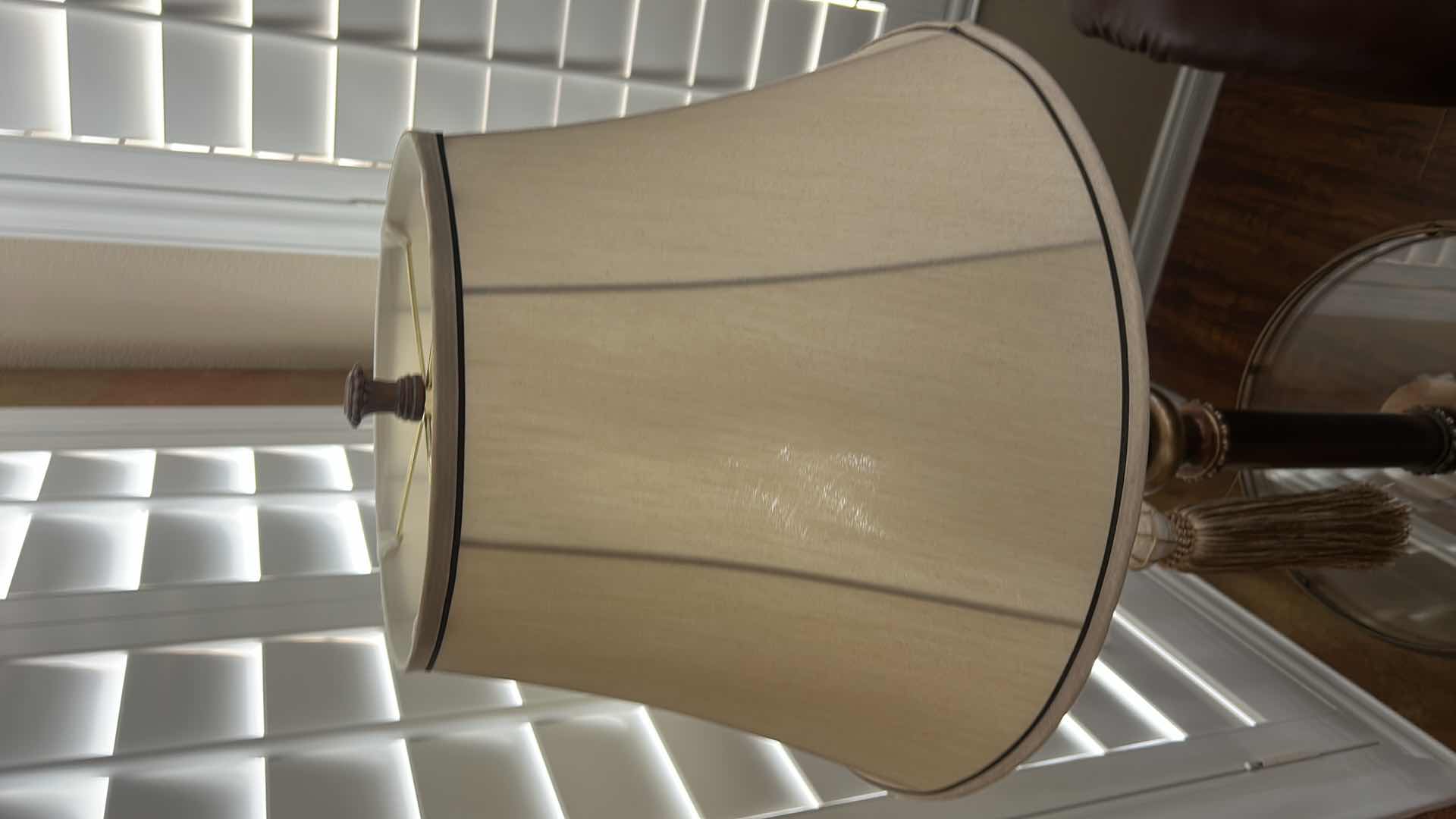 Photo 1 of HYDE PARK RUSTIC VINTAGE FLOOR LAMP WITH A BUILT-IN GLASS TRAY. 15 1/2” x H 65”