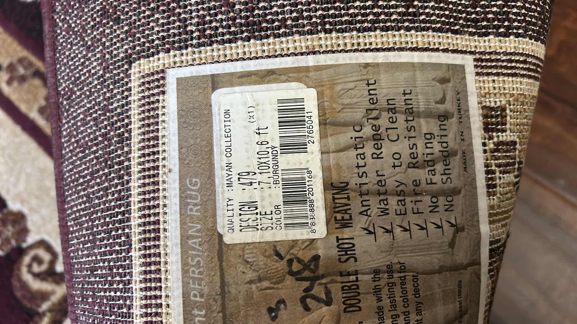 Photo 1 of LARGE AREA RUG: MAYAN COLLECTION
DESIGN: 419 SIZE: 7.10” X 10.6” T
COLOR: BURGUNDY