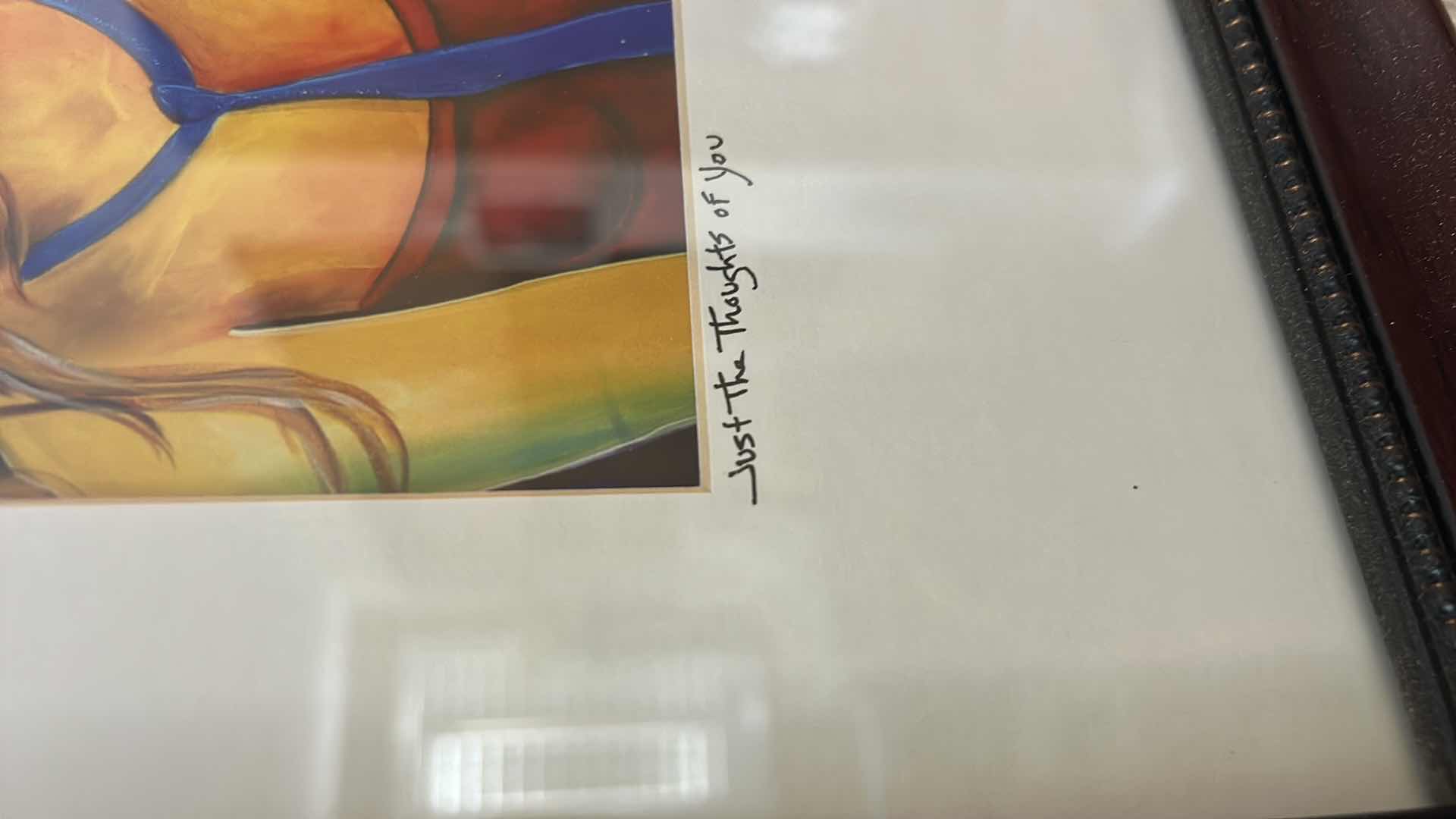 Photo 1 of FRAMED PRINT OF THE PAINTING “JUST THE THOUGHT OF YOU” BY ARTIST JENNIFER MAIN. ARTWORK 13 1/2” x H16 1/2”