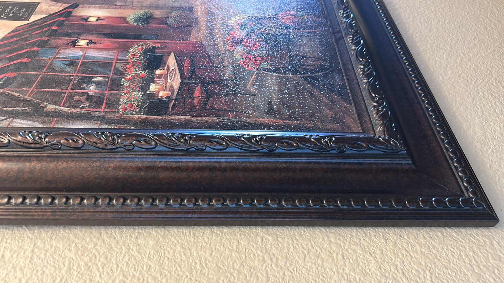 Photo 1 of METAL FRAMED, “GINOS PIZZERIA” WALL ART PRINT BY ARTIST RUANE MANNING. ARTWORK 55” x H31”