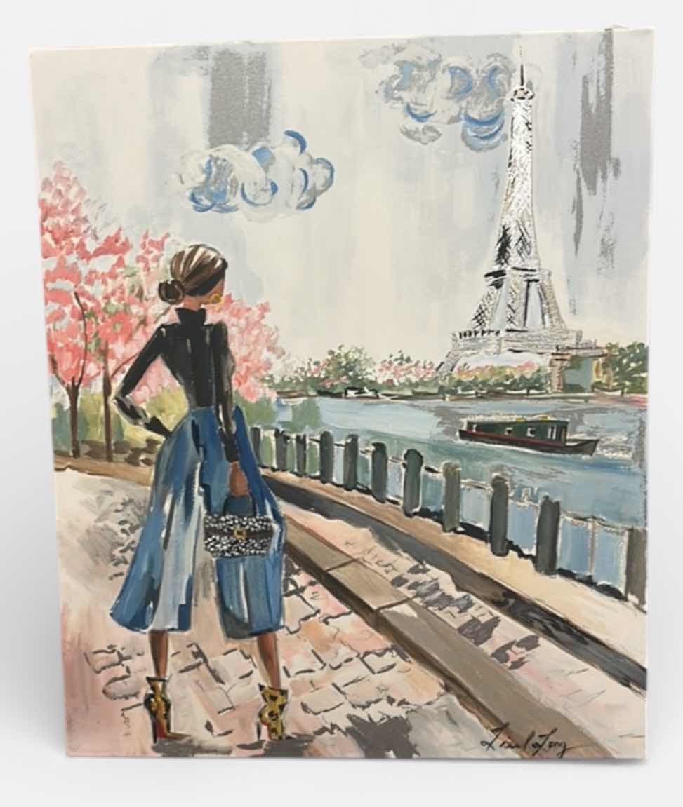 Photo 1 of STRETCHED CANVAS PRINT BY COLLEEN KARIS DESIGNS TITLED “PARIS IS ALWAYS A GOOD IDEA”. ARTWORK 20” x H24”