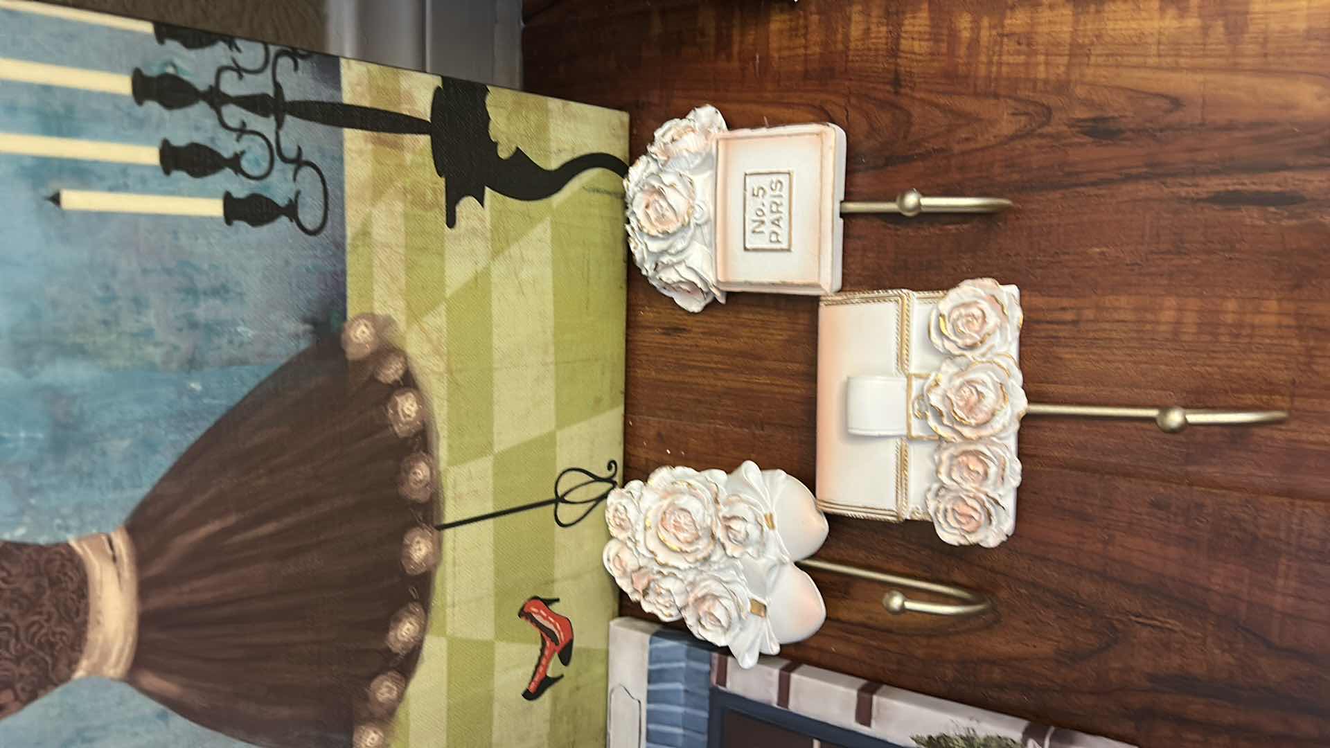 Photo 1 of STRETCHED CANVAS ARTWORK AND HOOKS 11 1/2” x 11 1/2”