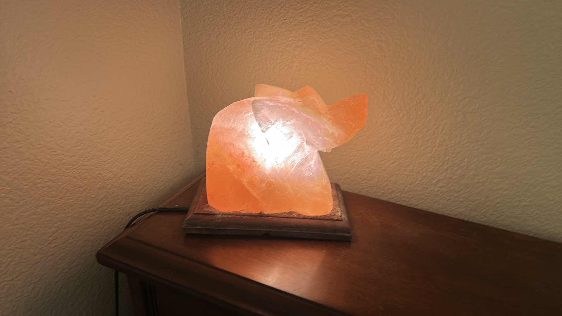 Photo 1 of ROCK SALT ELEPHANT LAMP H 6”